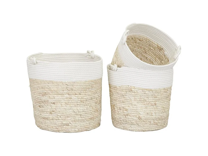 Corbeilles en maïs et coton (lot de 3)