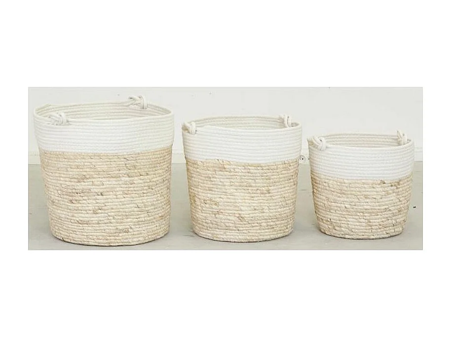 Corbeilles en maïs et coton (lot de 3)