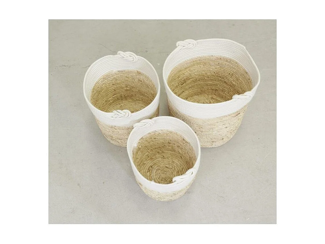 Corbeilles en maïs et coton (lot de 3)