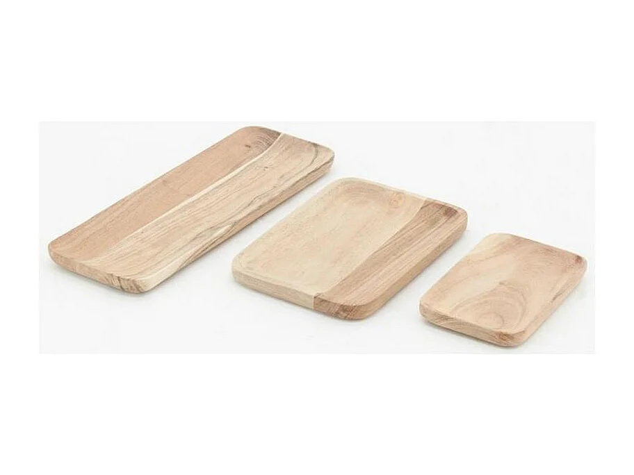 Plateau en bois d'acacia Lot de 4
