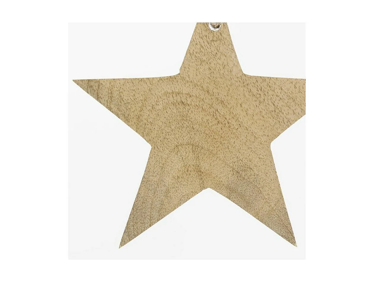 Suspensions de Noël en manguier naturel (lot de 3)