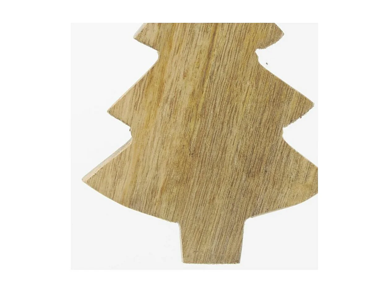 Suspensions de Noël en manguier naturel (lot de 3)