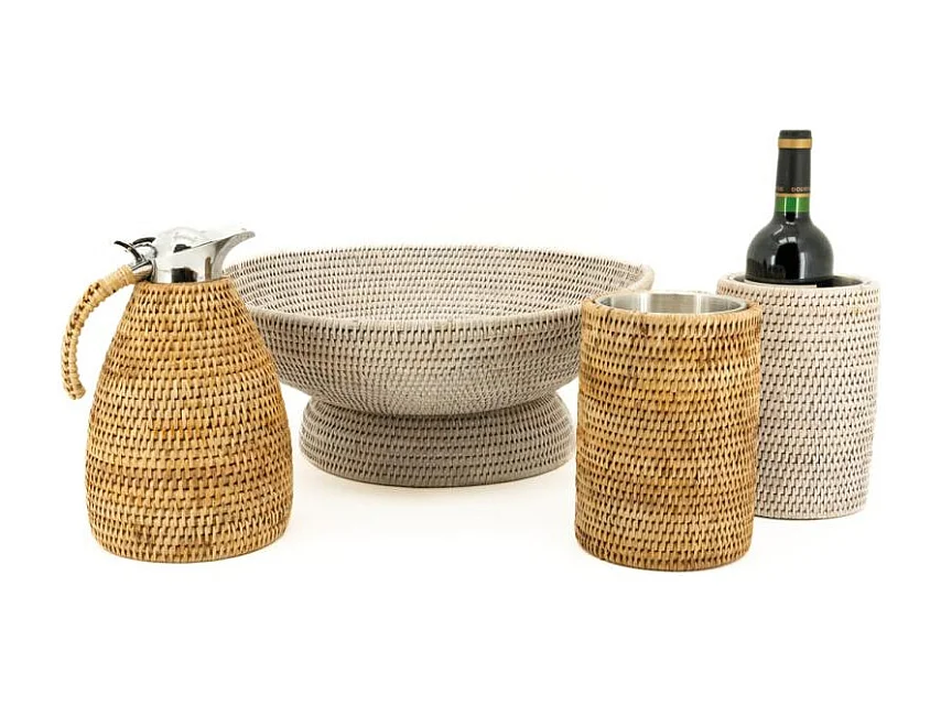 Rafraichisseur en rotin patiné