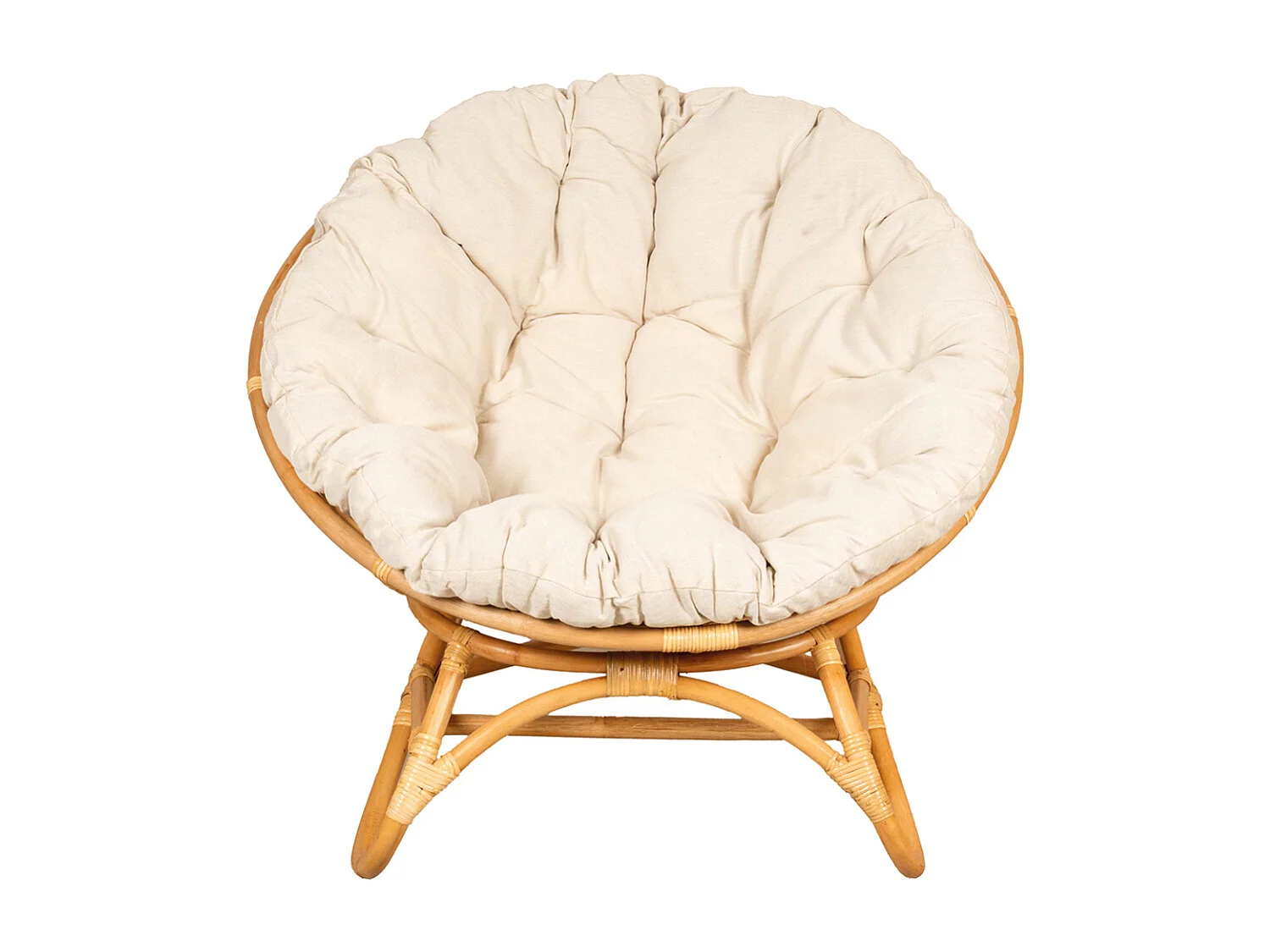 Fauteuil Papasan en rotin + coussin