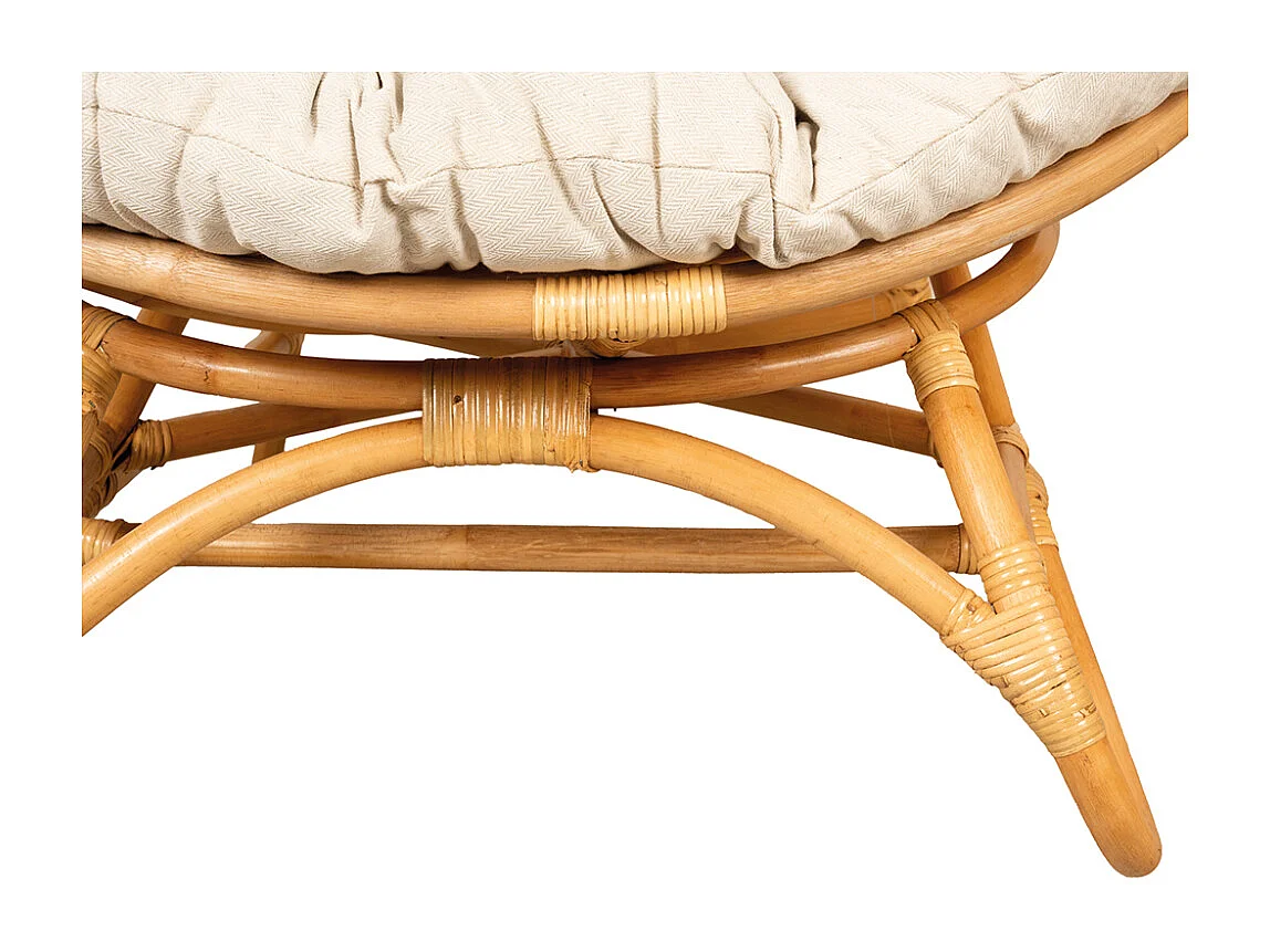 Fauteuil Papasan en rotin + coussin