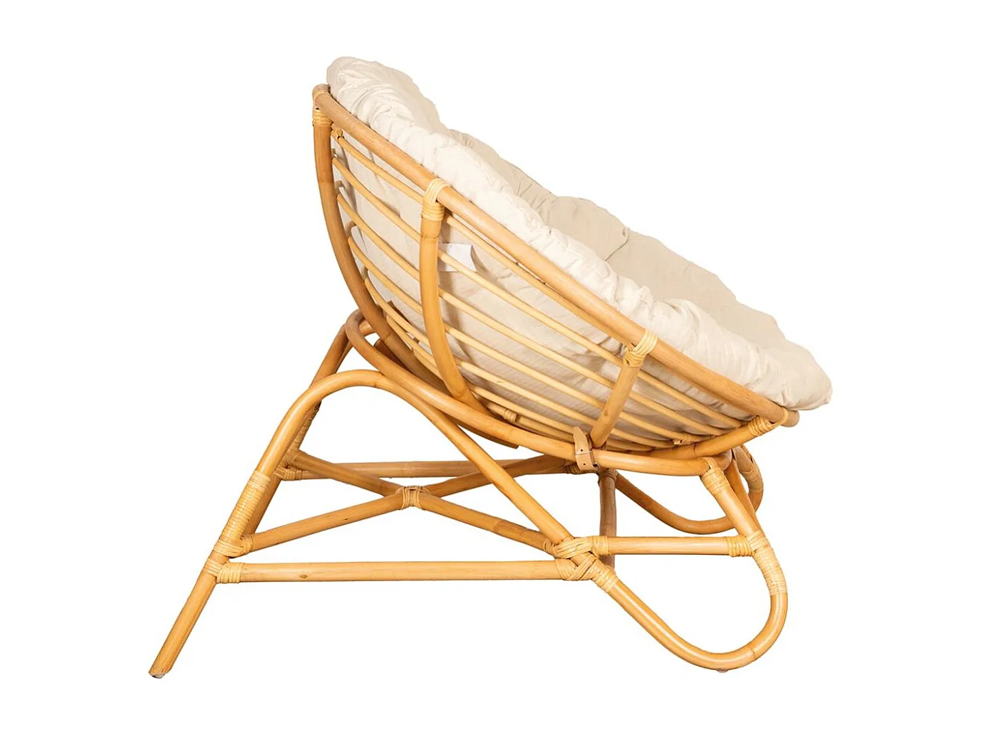 Fauteuil Papasan en rotin + coussin