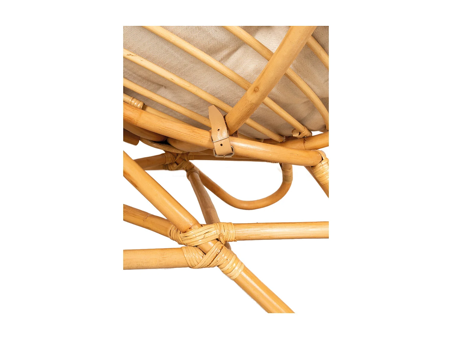 Fauteuil Papasan en rotin + coussin