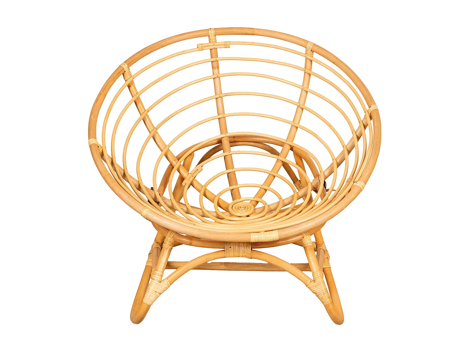 Fauteuil Papasan en rotin + coussin