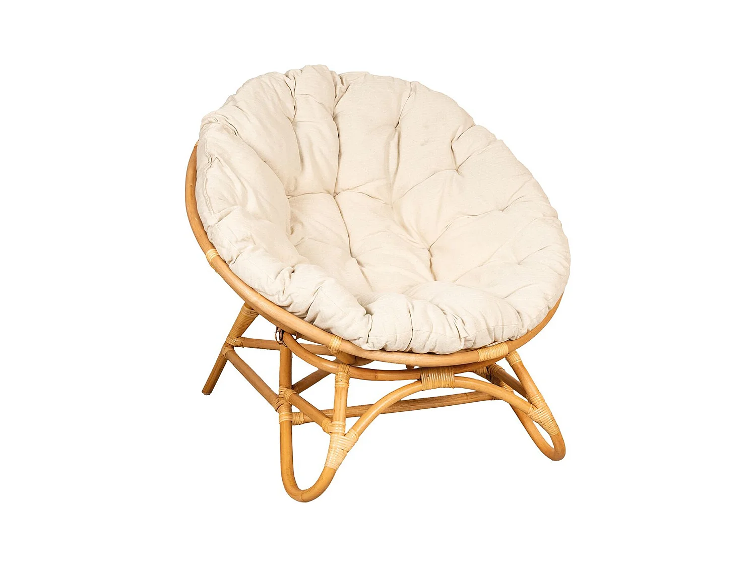 Fauteuil Papasan en rotin + coussin
