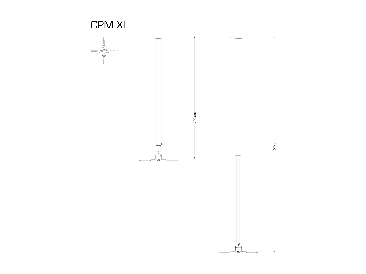Alu Project Beamer Plafondbevestiging CPM