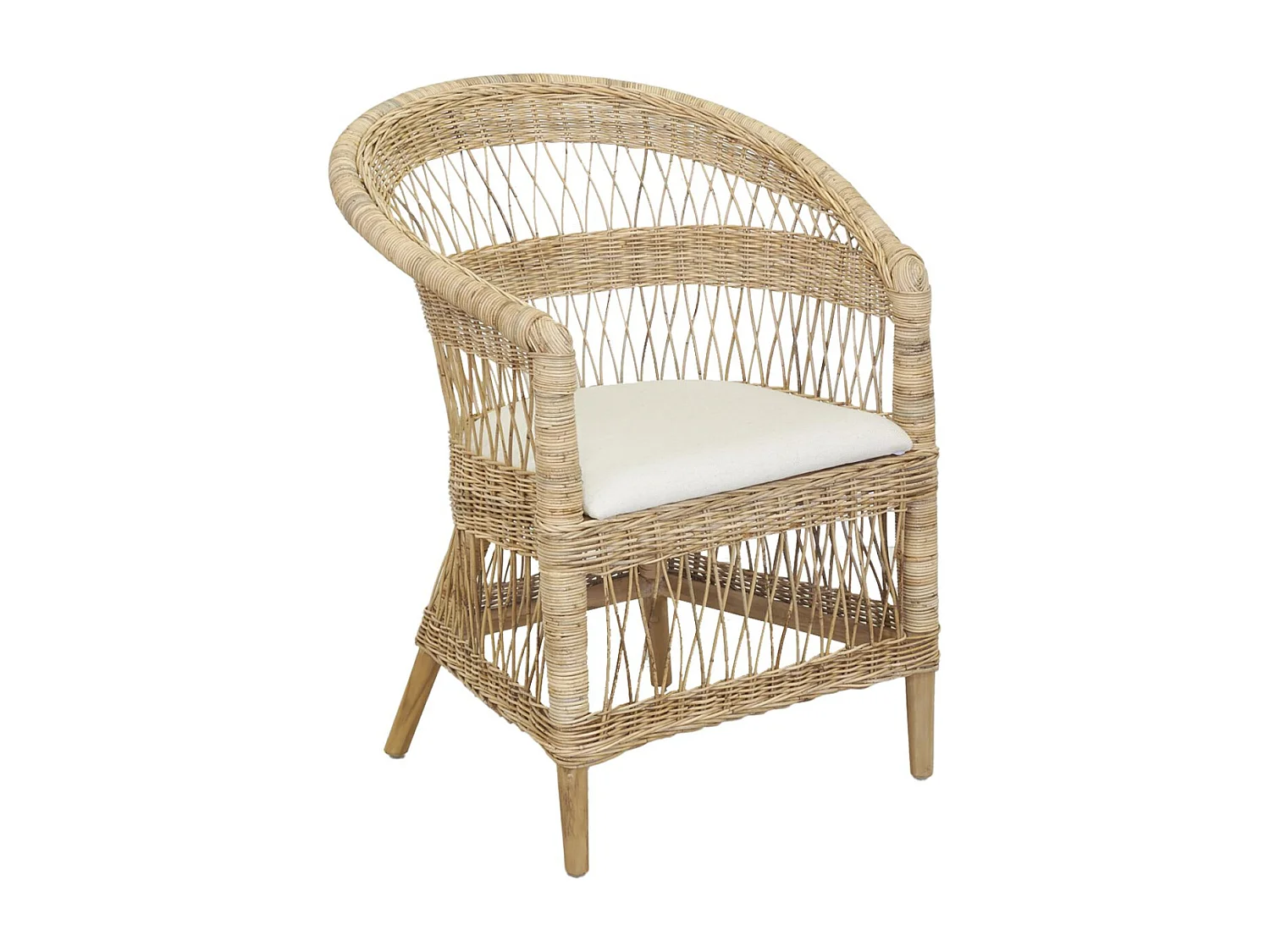 Fauteuil malawi en poelet et teck - outdoor