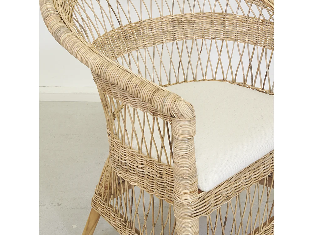 Fauteuil malawi en poelet et teck - outdoor