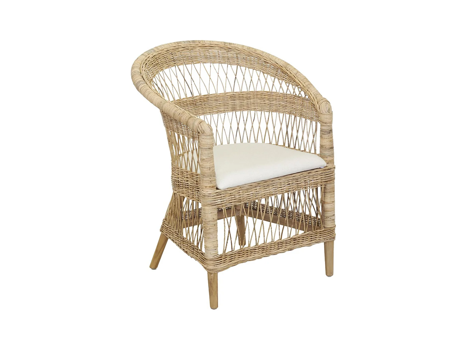 Fauteuil malawi en poelet et teck - outdoor