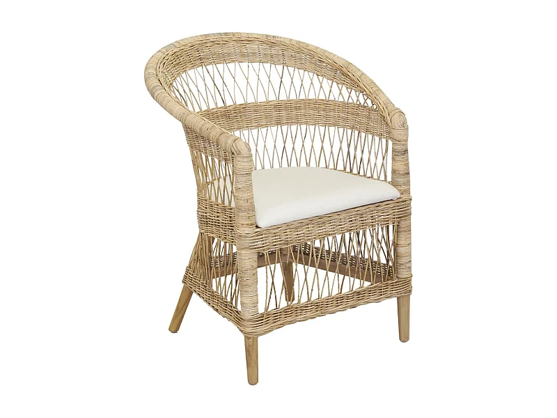 Fauteuil malawi en poelet et teck - outdoor