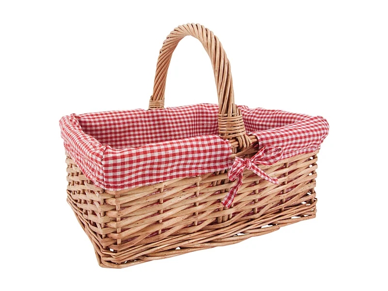 Panier rectangulaire en osier fendu "Campagne Chic"