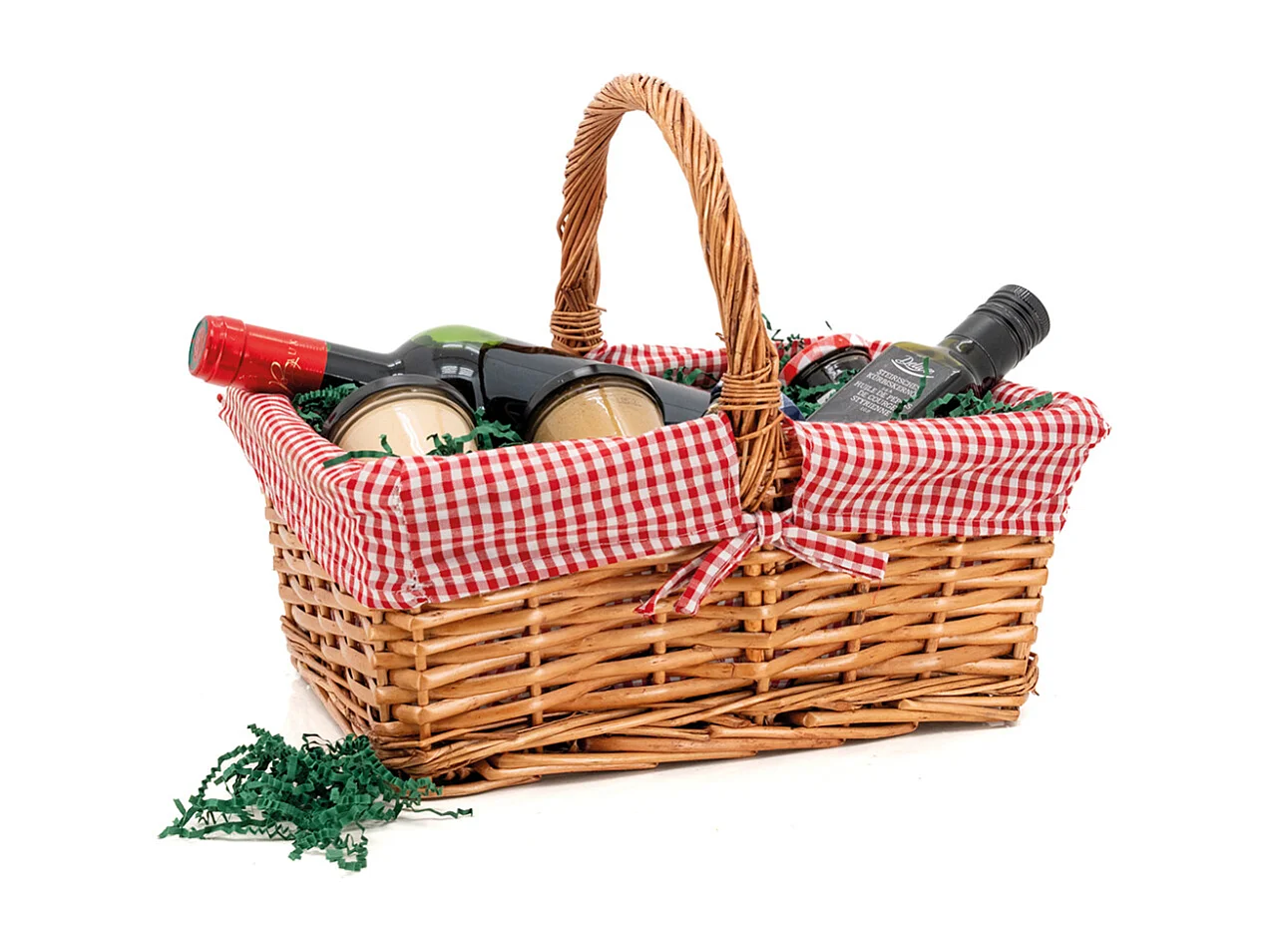 Panier rectangulaire en osier fendu "Campagne Chic"