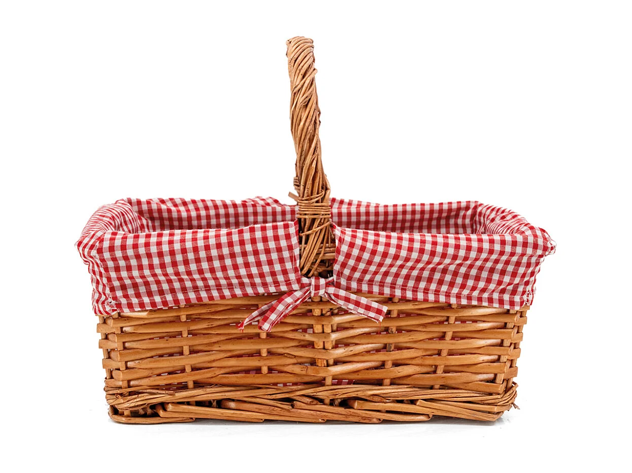 Panier rectangulaire en osier fendu "Campagne Chic"