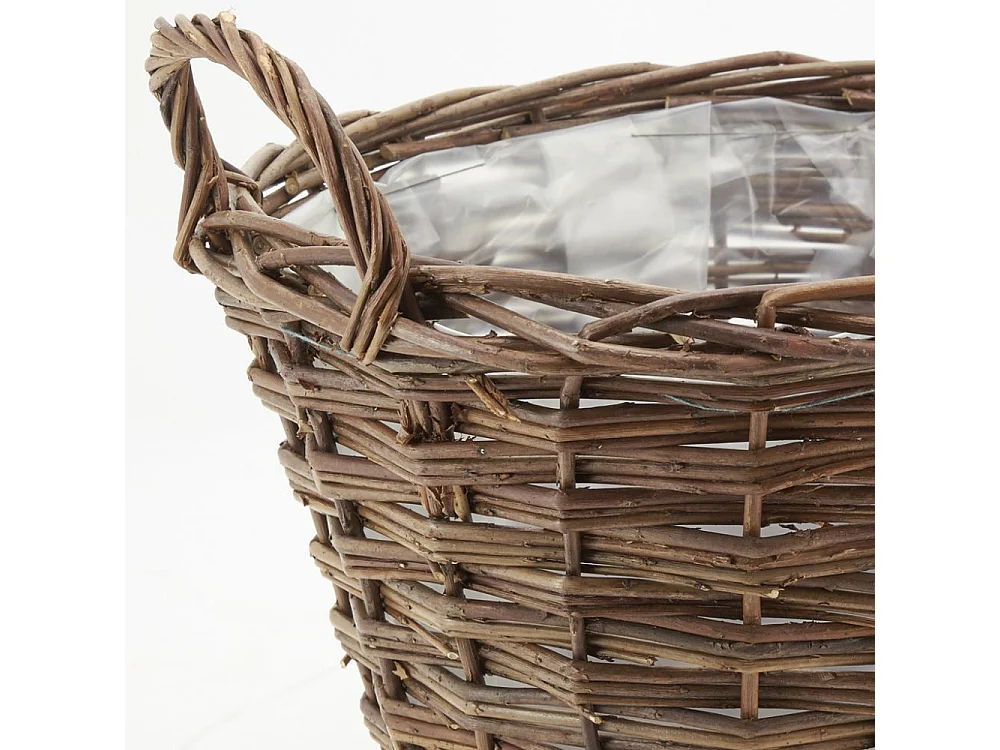 Corbeille ronde en osier brut 3 brins