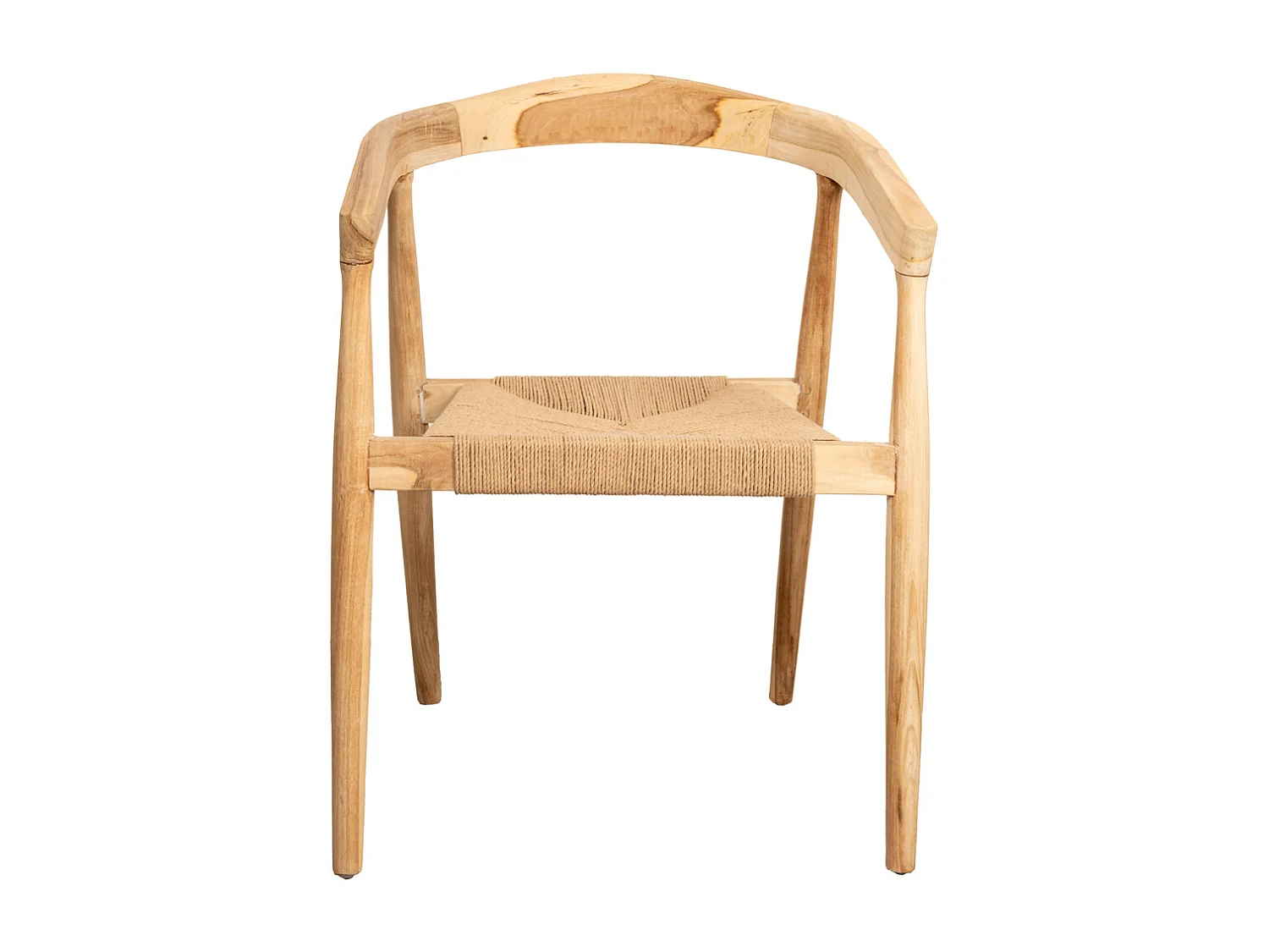 Fauteuil en teck naturel et jute