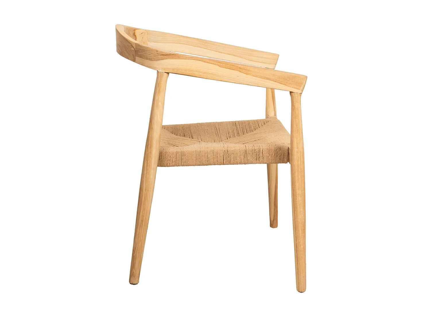 Fauteuil en teck naturel et jute