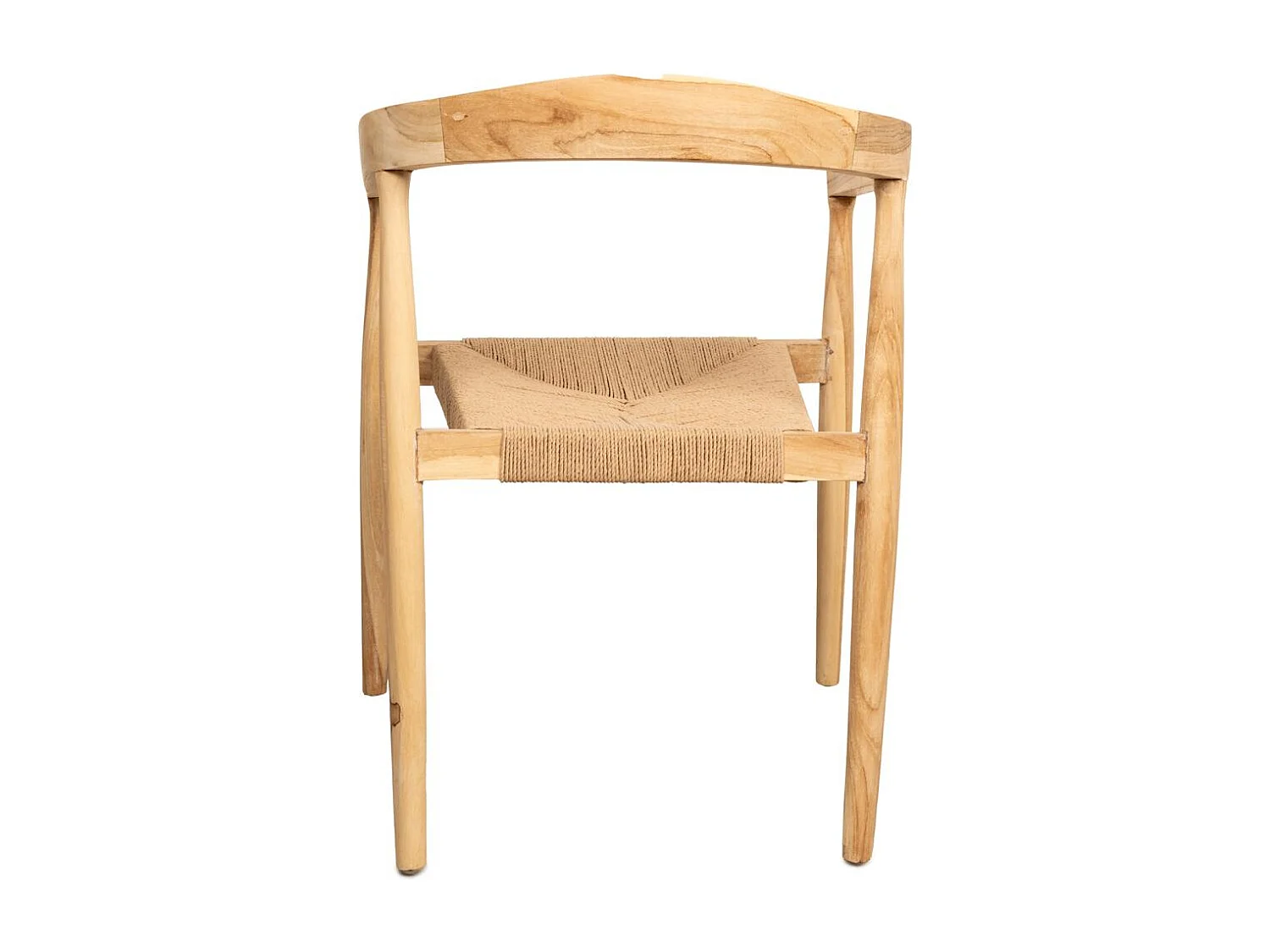 Fauteuil en teck naturel et jute