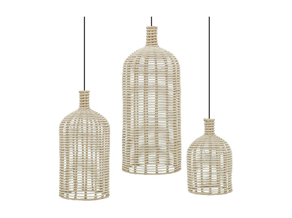 Grand abat-jour en corde