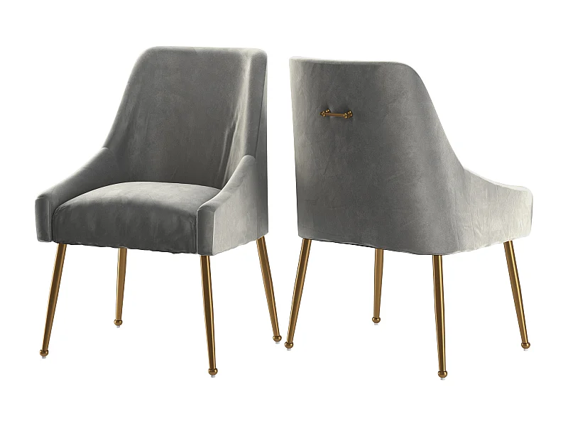 Becca | Conjunto de 4 cadeiras de jantar em veludo verde escuro