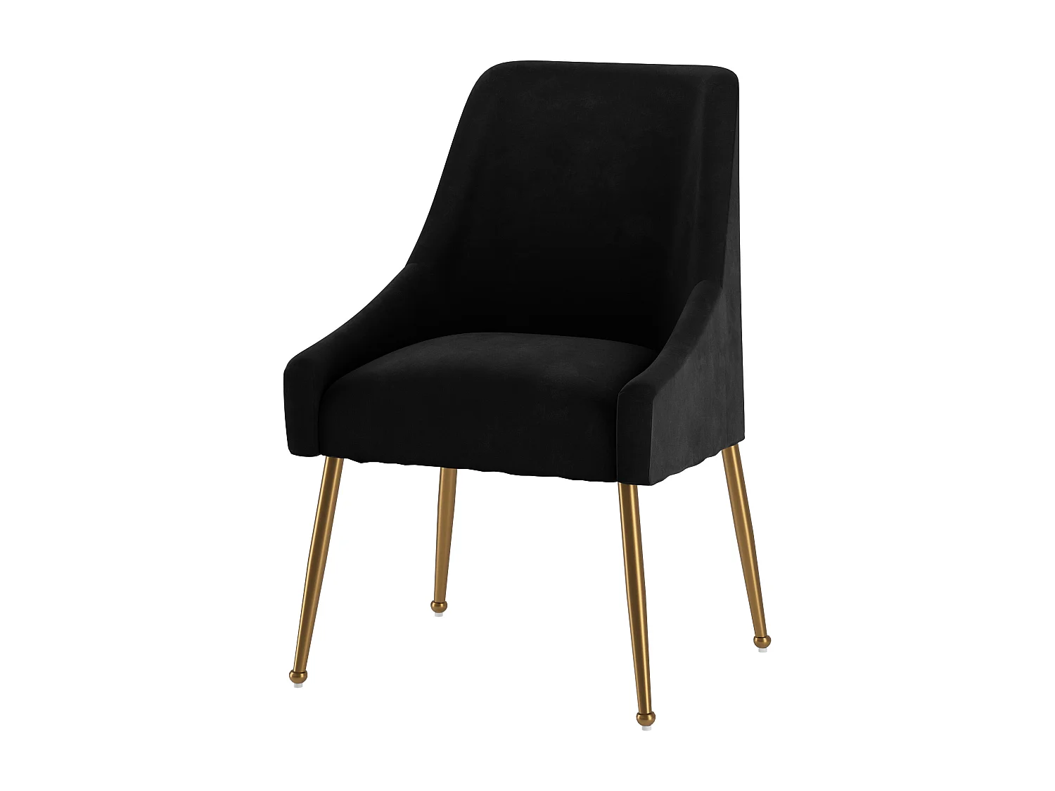 Daphne | Set van 2 stoelen met armleuningen van fluweel & metall Zwart