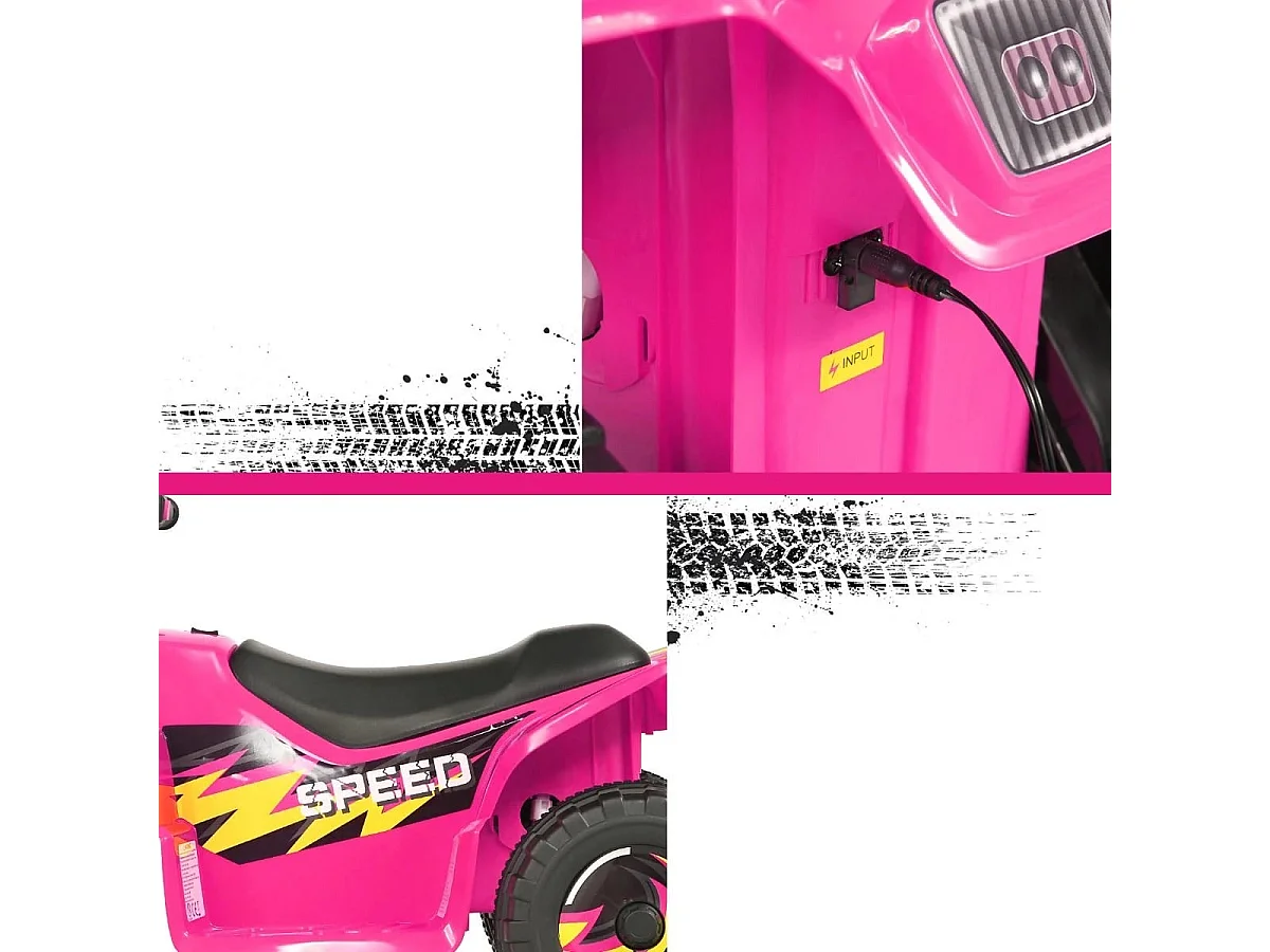 Elektroauto für Kinder Elektro Kinderquad Kindermotorrad 73 x 40 x 44,5 cm Rosa
