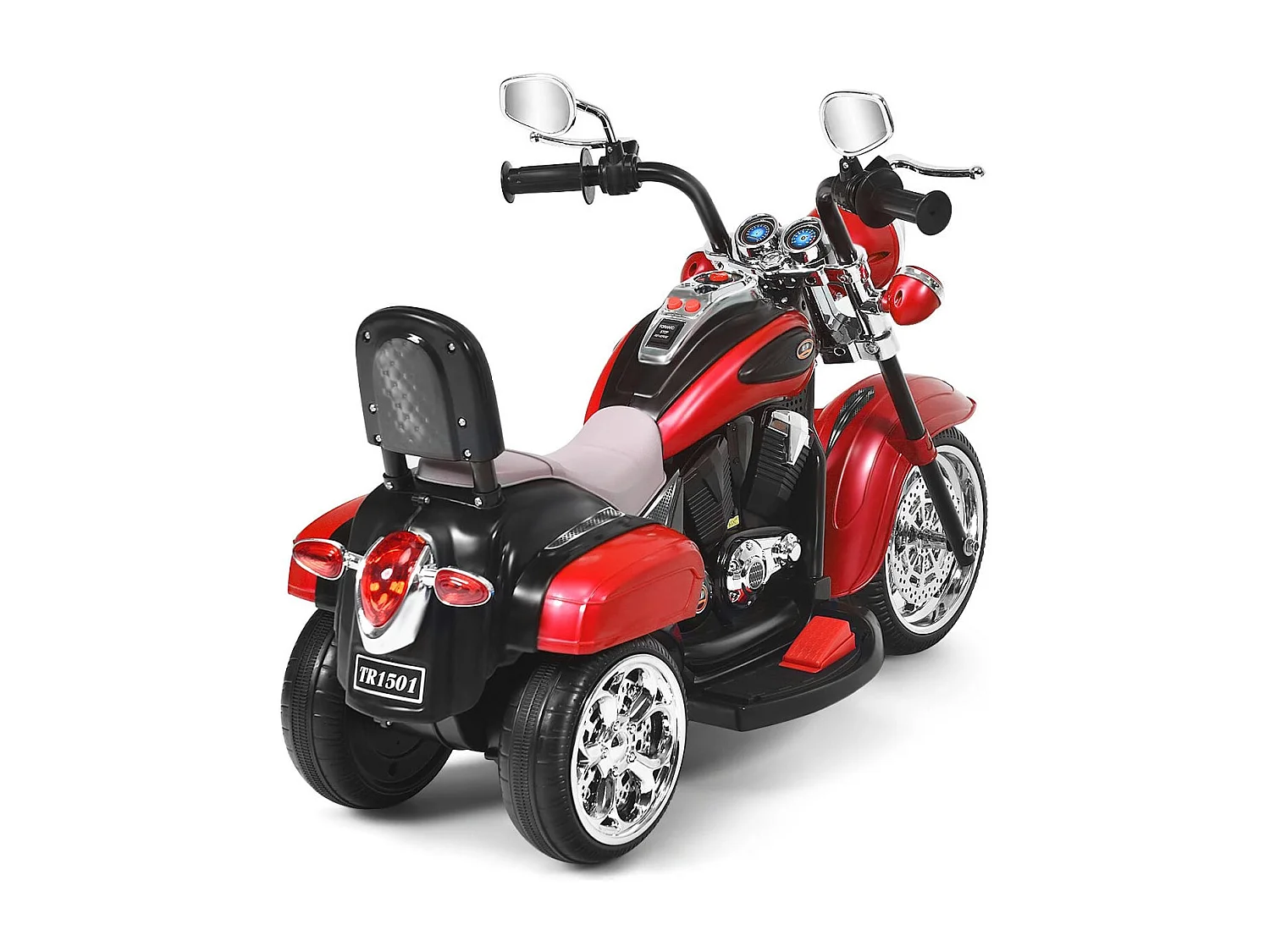 Chopper-Style Motorrad Elektromotorrad Kindermotorrad Motorrad 91 x 48 x 64 cm Rot + Schwarz