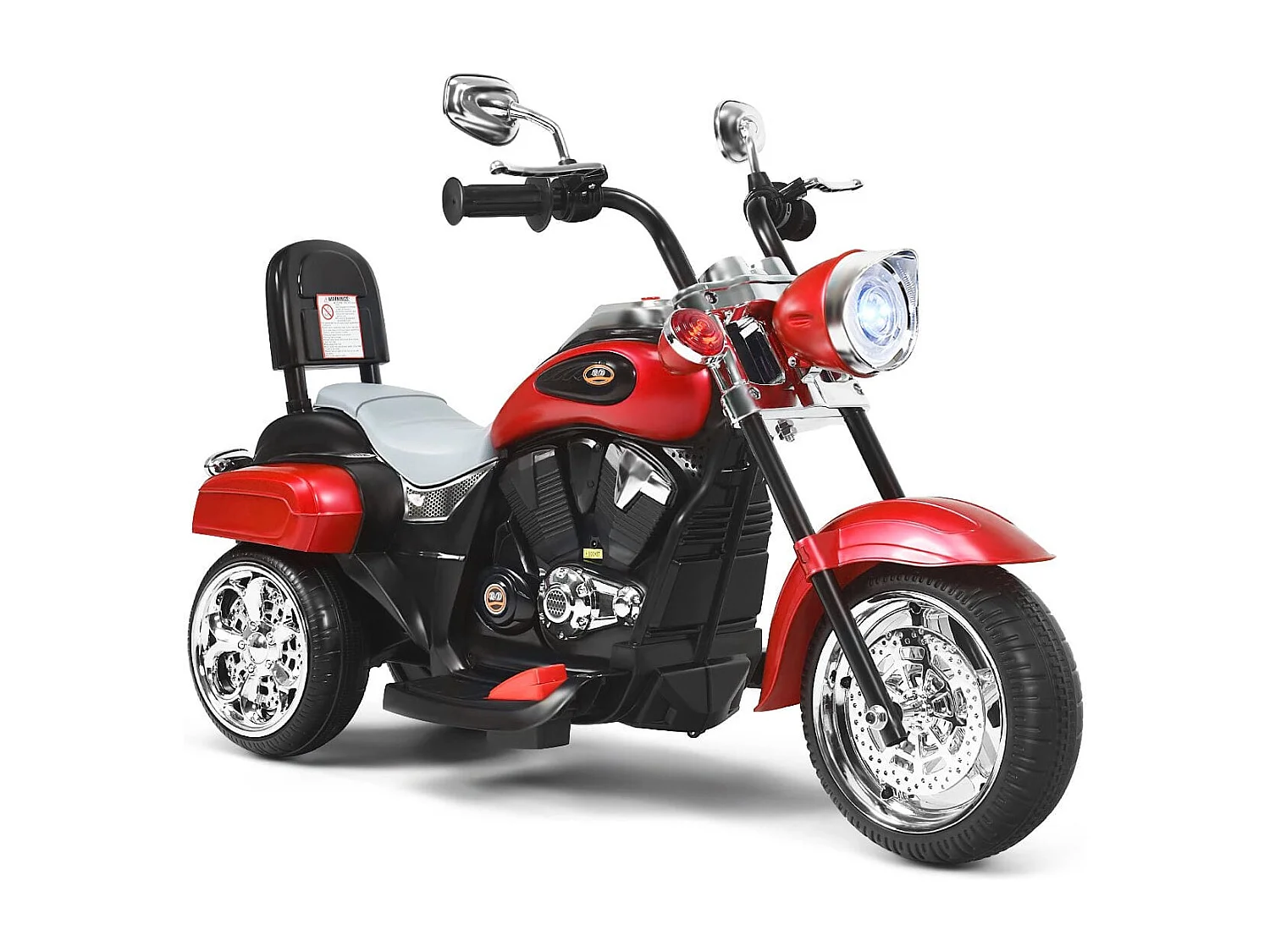 Chopper-Style Motorrad Elektromotorrad Kindermotorrad Motorrad 91 x 48 x 64 cm Rot + Schwarz