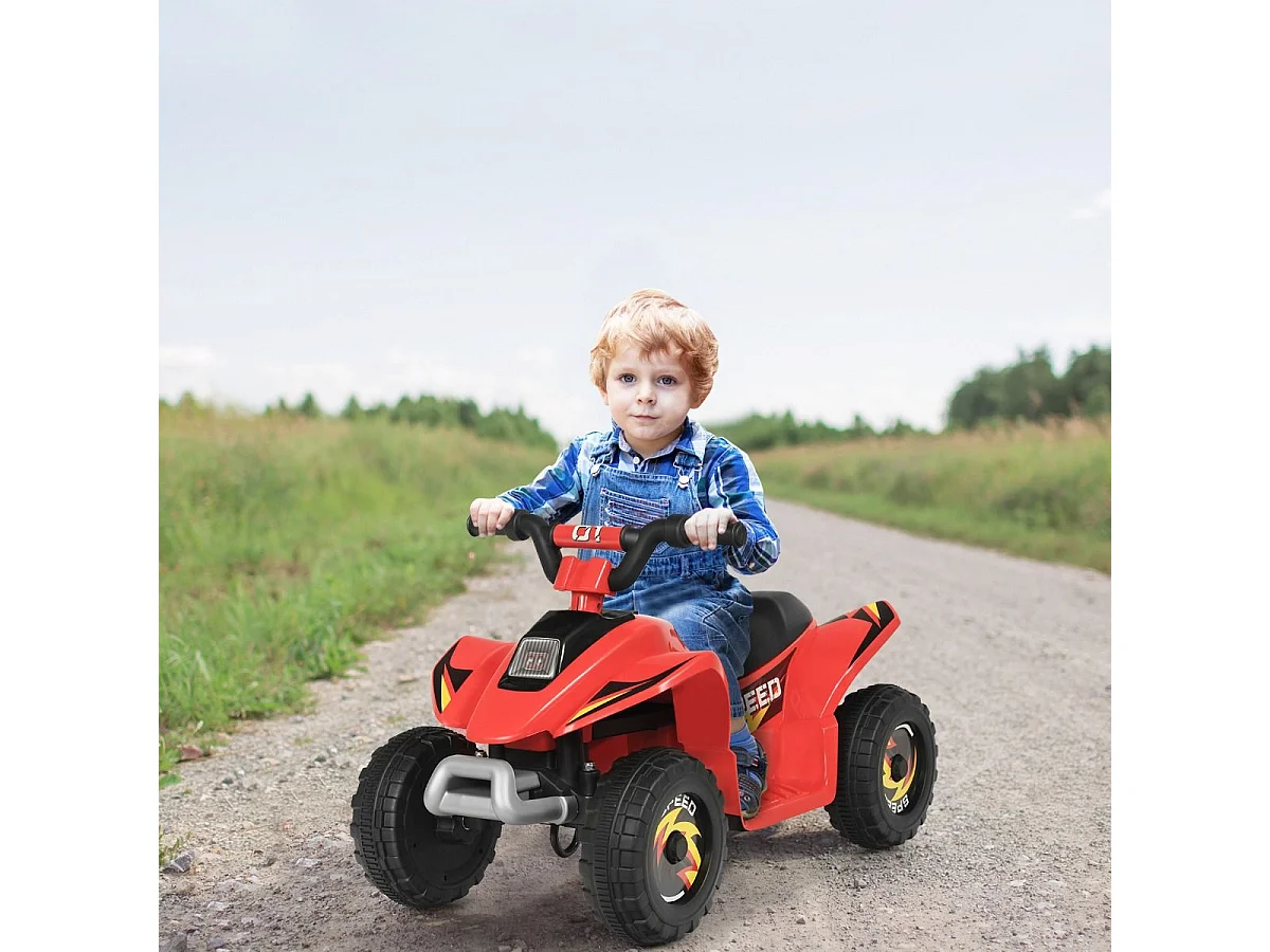 Quad Buggy Electrique pour Enfant 6 V 4,5 Km-H MAX Voiture pour Enfants de 3 Ans+ Rouge