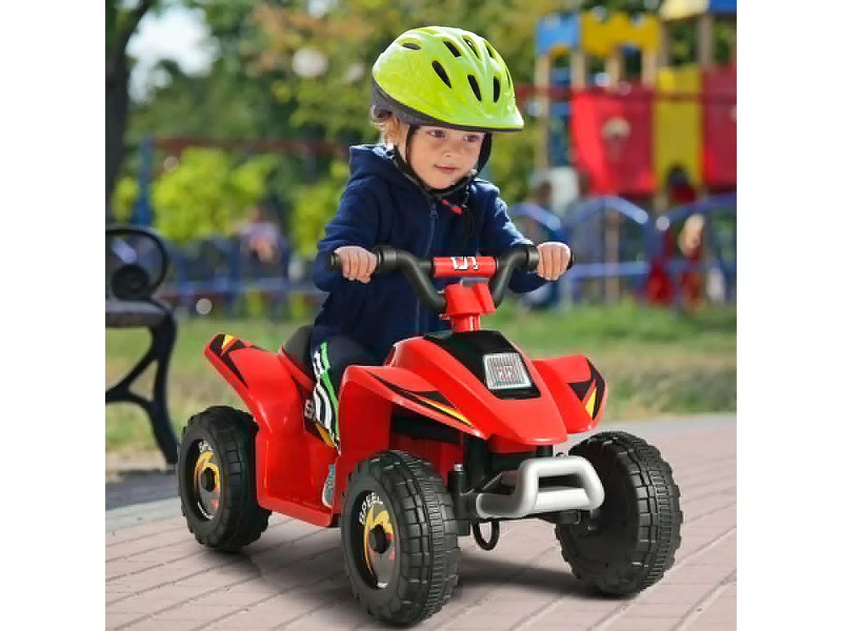 Quad Buggy Electrique pour Enfant 6 V 4,5 Km-H MAX Voiture pour Enfants de 3 Ans+ Rouge