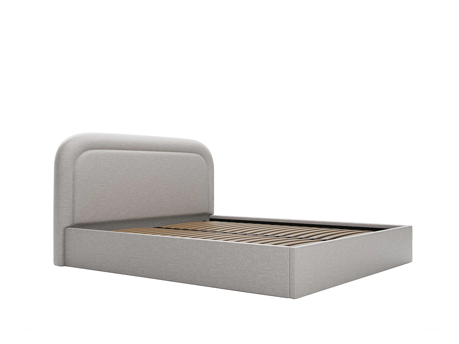 Lit coffre 160 x 200 cm - Tissu chiné - Gris clair + Matelas - FIREZA