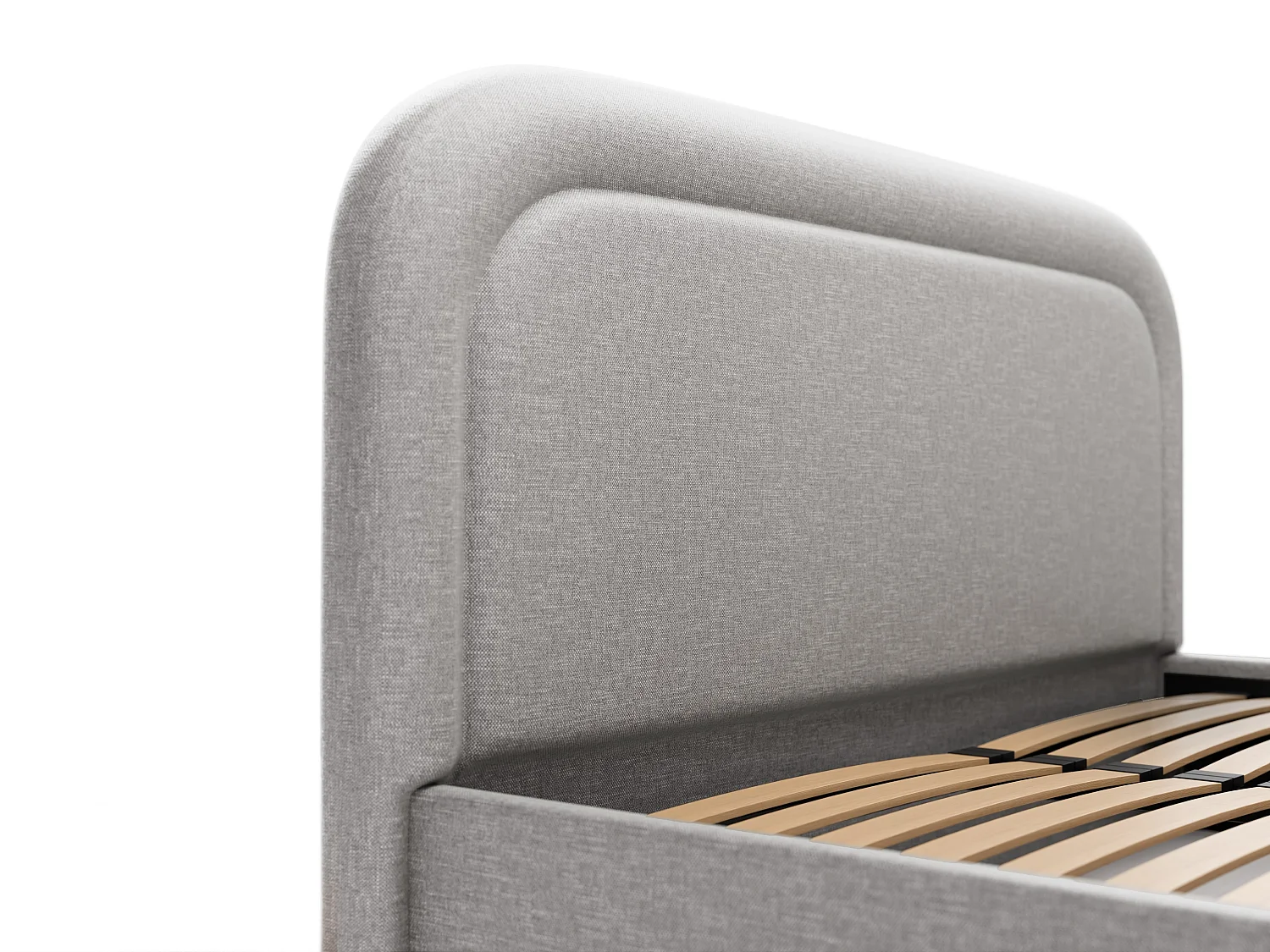 Lit coffre 160 x 200 cm - Tissu chiné - Gris clair + Matelas - FIREZA