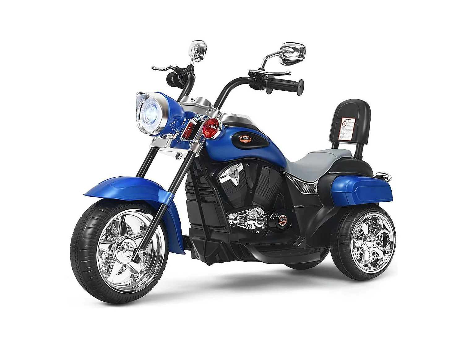 6V Elektro Motorrad mit verstellbaren Scheinwerfer Motorrad 91 x 48 x 64 cm Blau + Schwarz