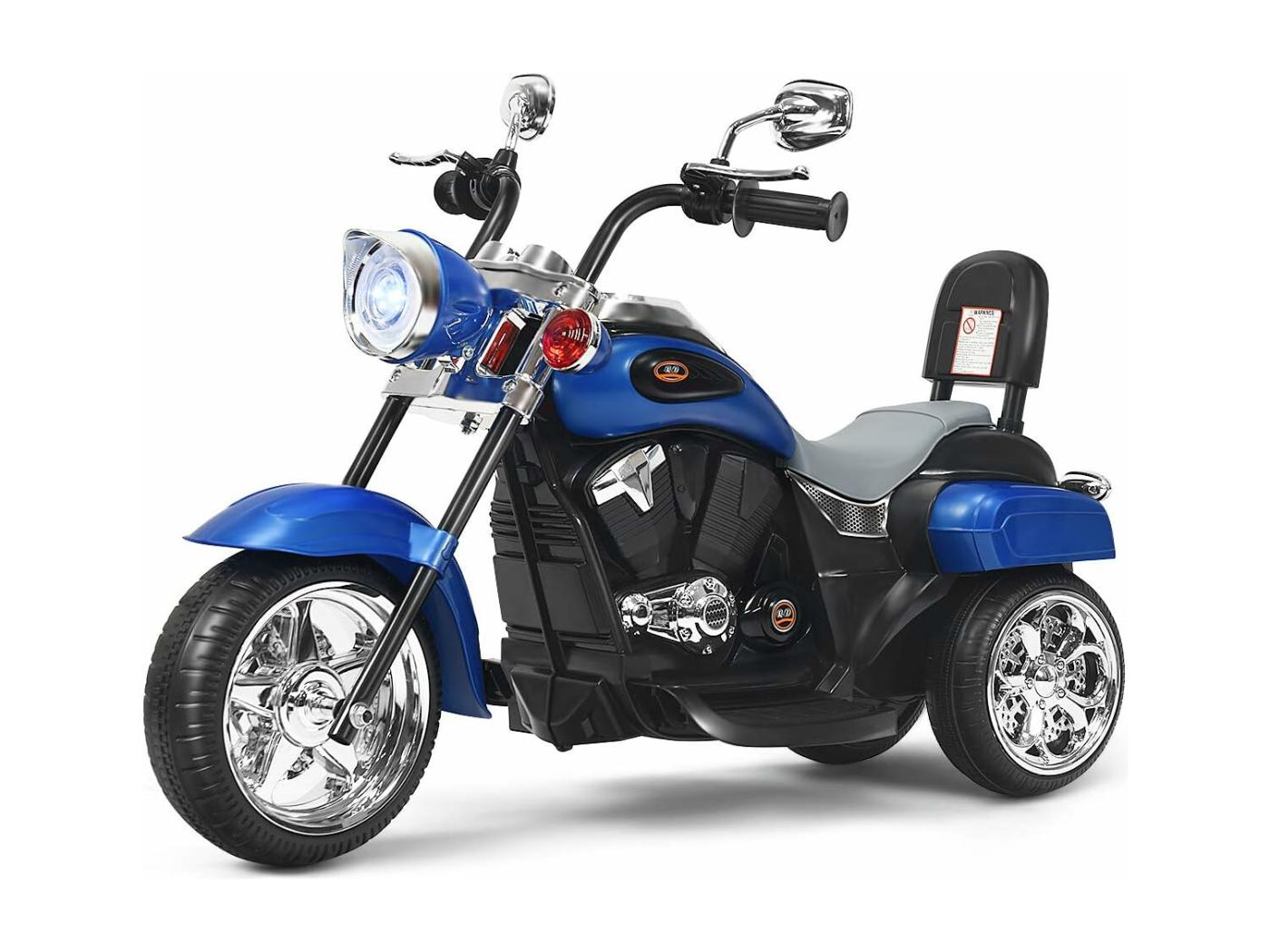 AIYAPLAY 6V Elektro-Motorrad für Kinder, mit Scheinwerfer und Musik, Vor- und Rückwärtsgang, Trainingsräder, 18-36 Monate, Rot
