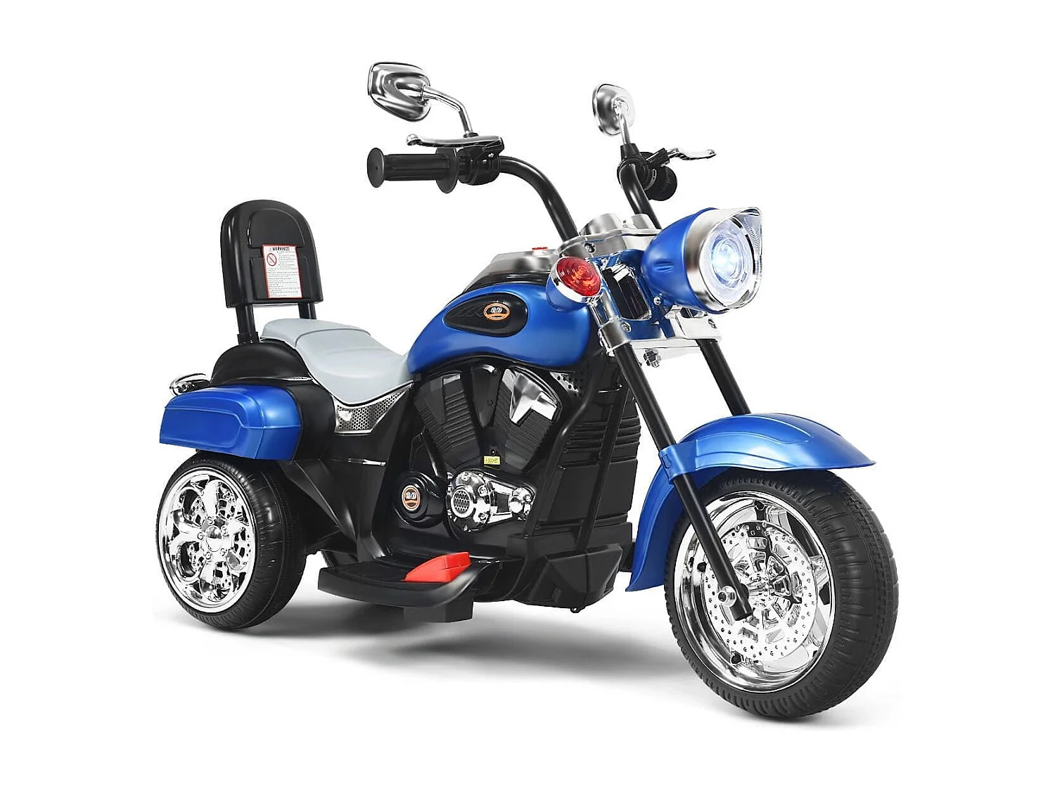 6V Elektro Motorrad mit verstellbaren Scheinwerfer Motorrad 91 x 48 x 64 cm Blau + Schwarz
