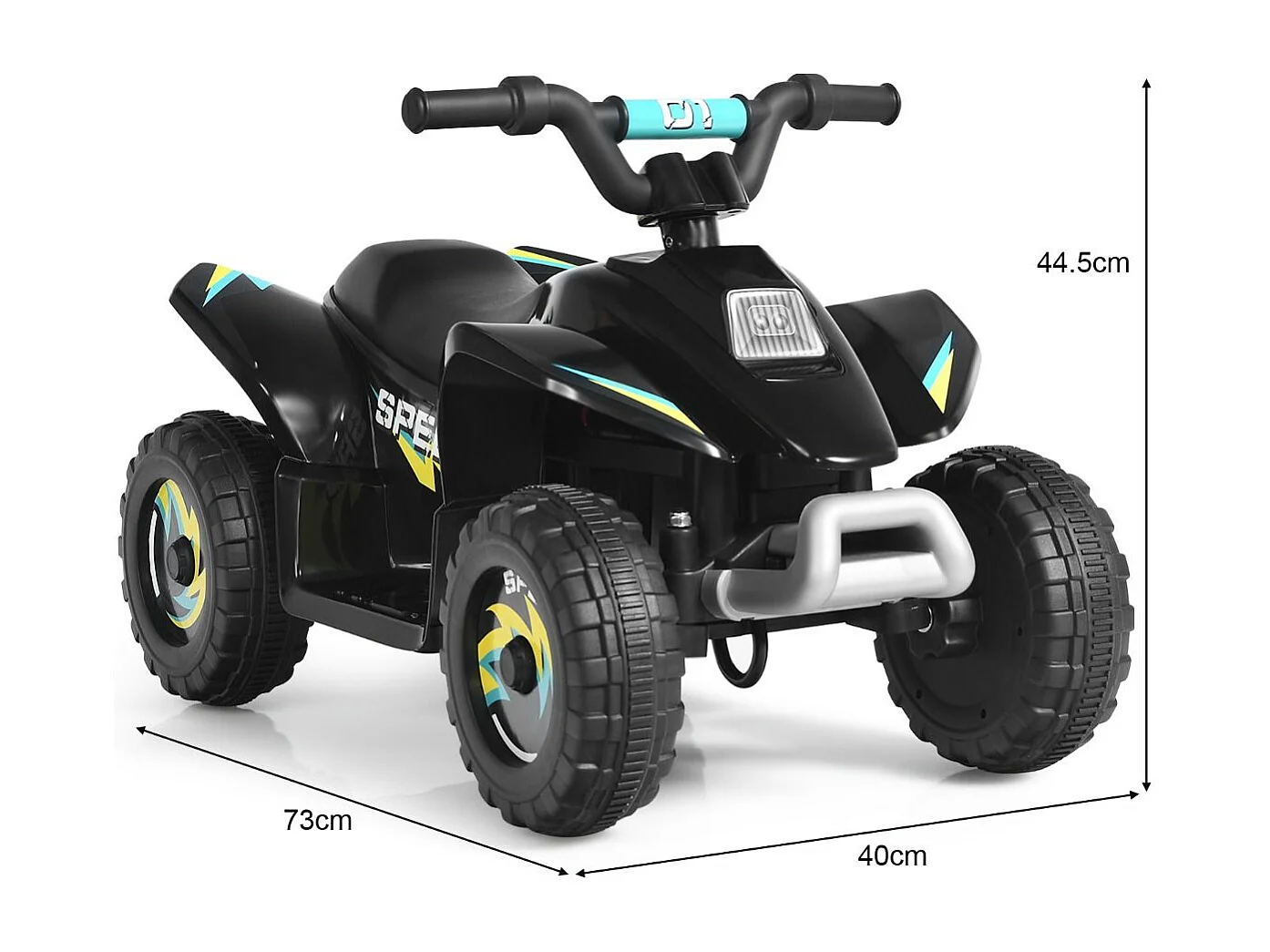 Quad Buggy Electrique pour Enfant 6 V 4,5 Km-H MAX Voiture pour Enfants de 3 Ans+ Noir