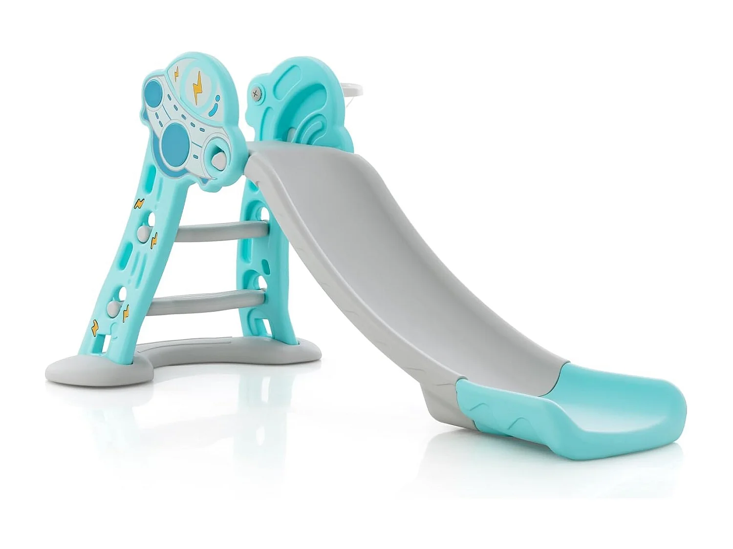 Kinder Rutsche, 3 in 1 Kinderrutsche & Leiter & Basketballkorb, Rutsche Indoor Outdoor ab 18 Monaten (Blau) FE32326