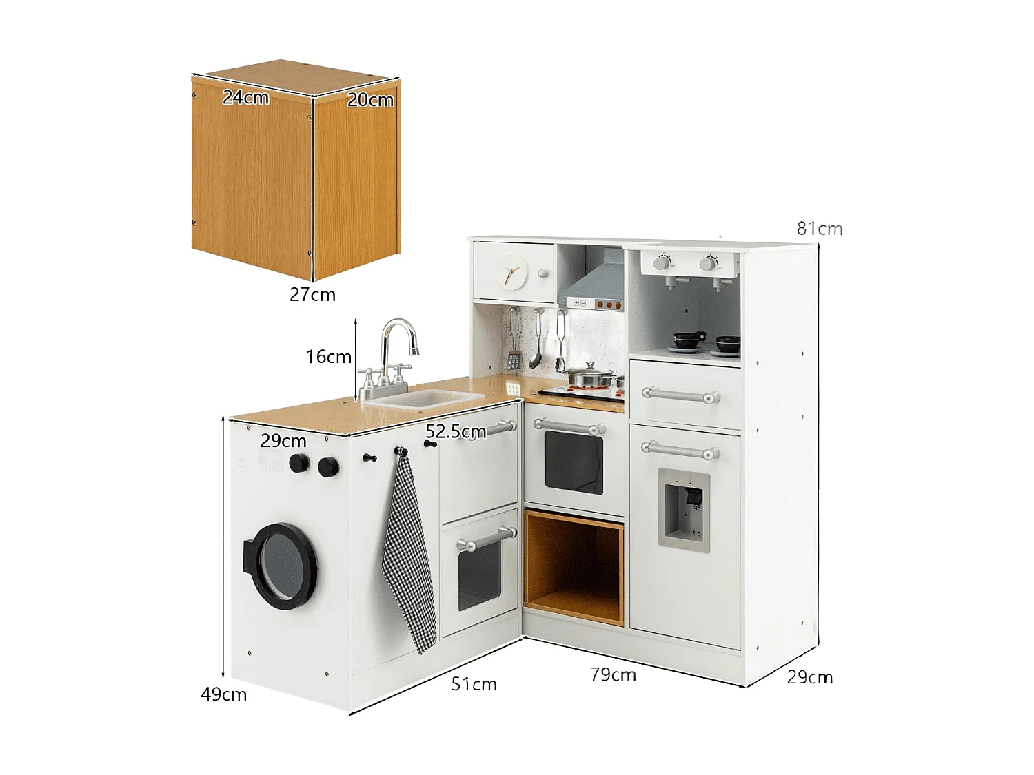 Cucina giocattolo per bambini con lavandino fornelli, Cucina finta giocattolo con suoni e luci realistici