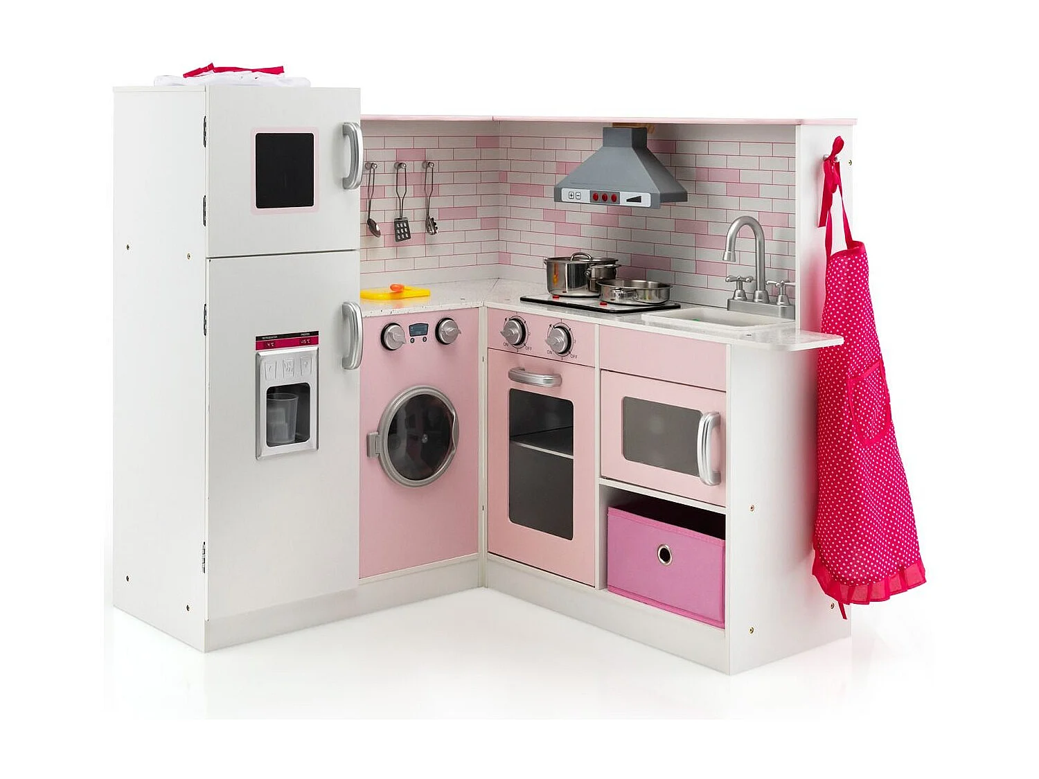 Cuisine Enfant en Bois 85 x 84 x 85 cm Table de Cuisson Électrique Équipement de Cuisine Complet Nombreux Accessoires