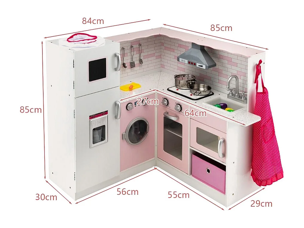 Cuisine Enfant en Bois 85 x 84 x 85 cm Table de Cuisson Électrique Équipement de Cuisine Complet Nombreux Accessoires