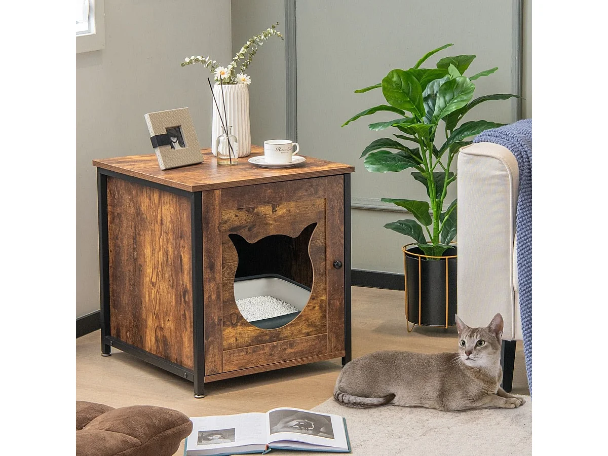 Panier pour chat Meuble pour bac à litière