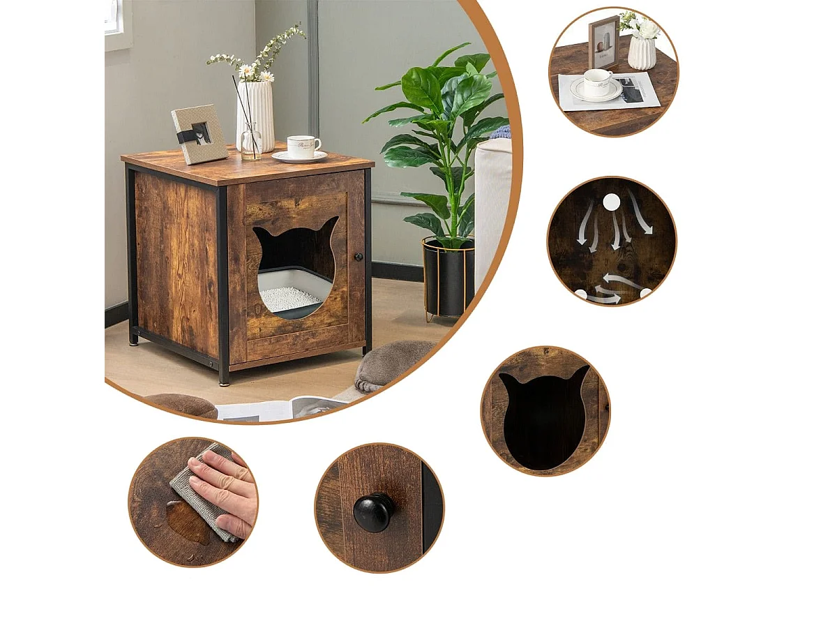 Panier pour chat Meuble pour bac à litière