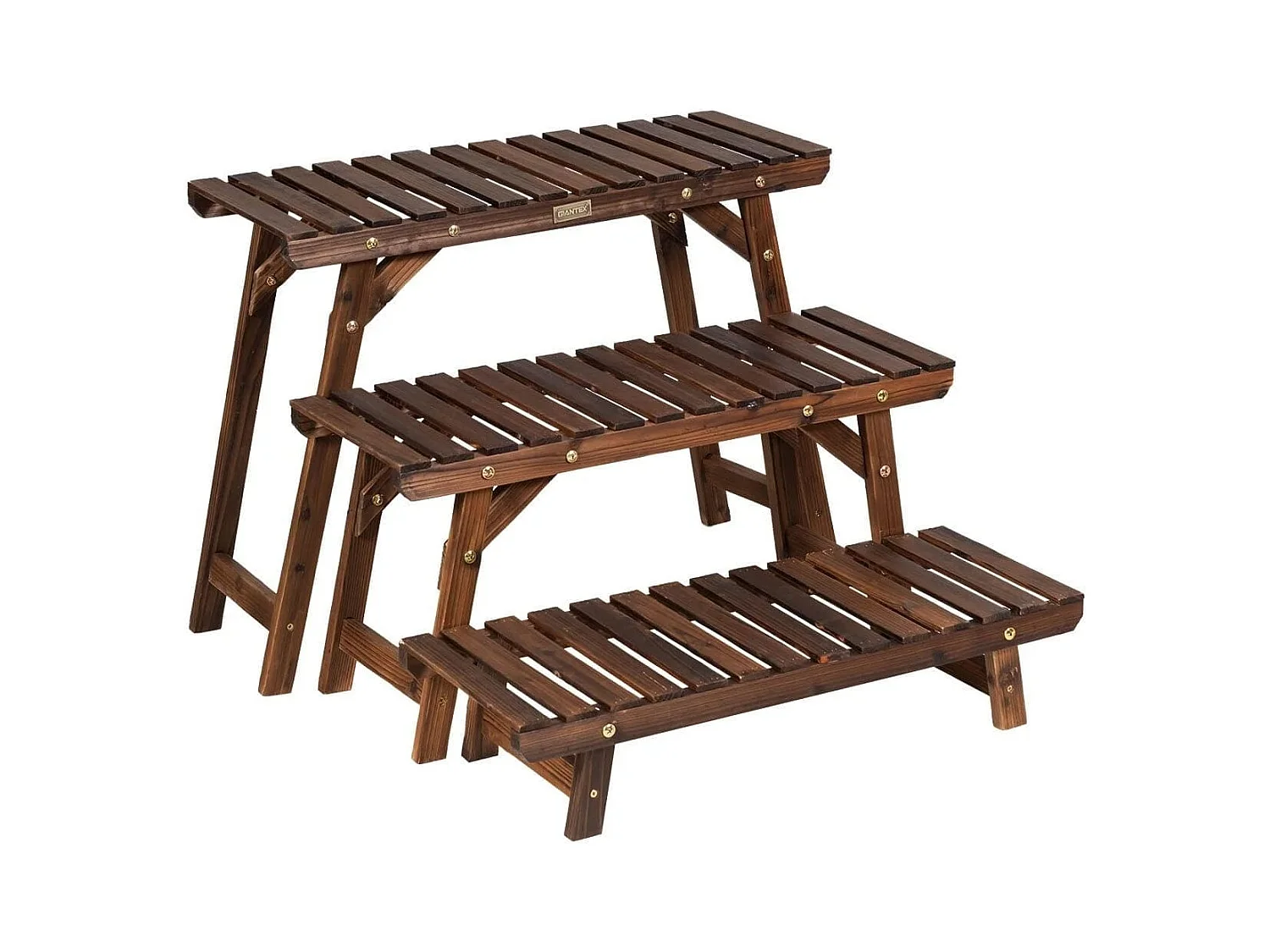 Holz-Pflanzenständer 3-stufiges Eck-Pflanzenregal 3tlg. Blumenständer Braun