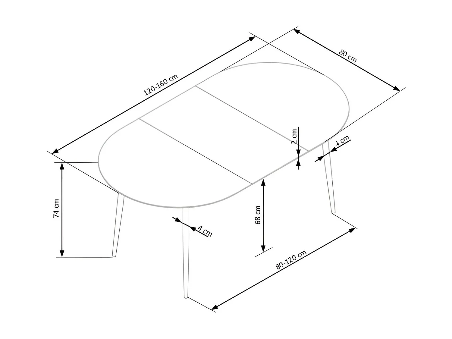 Table de salle à manger Colorado (80x160)