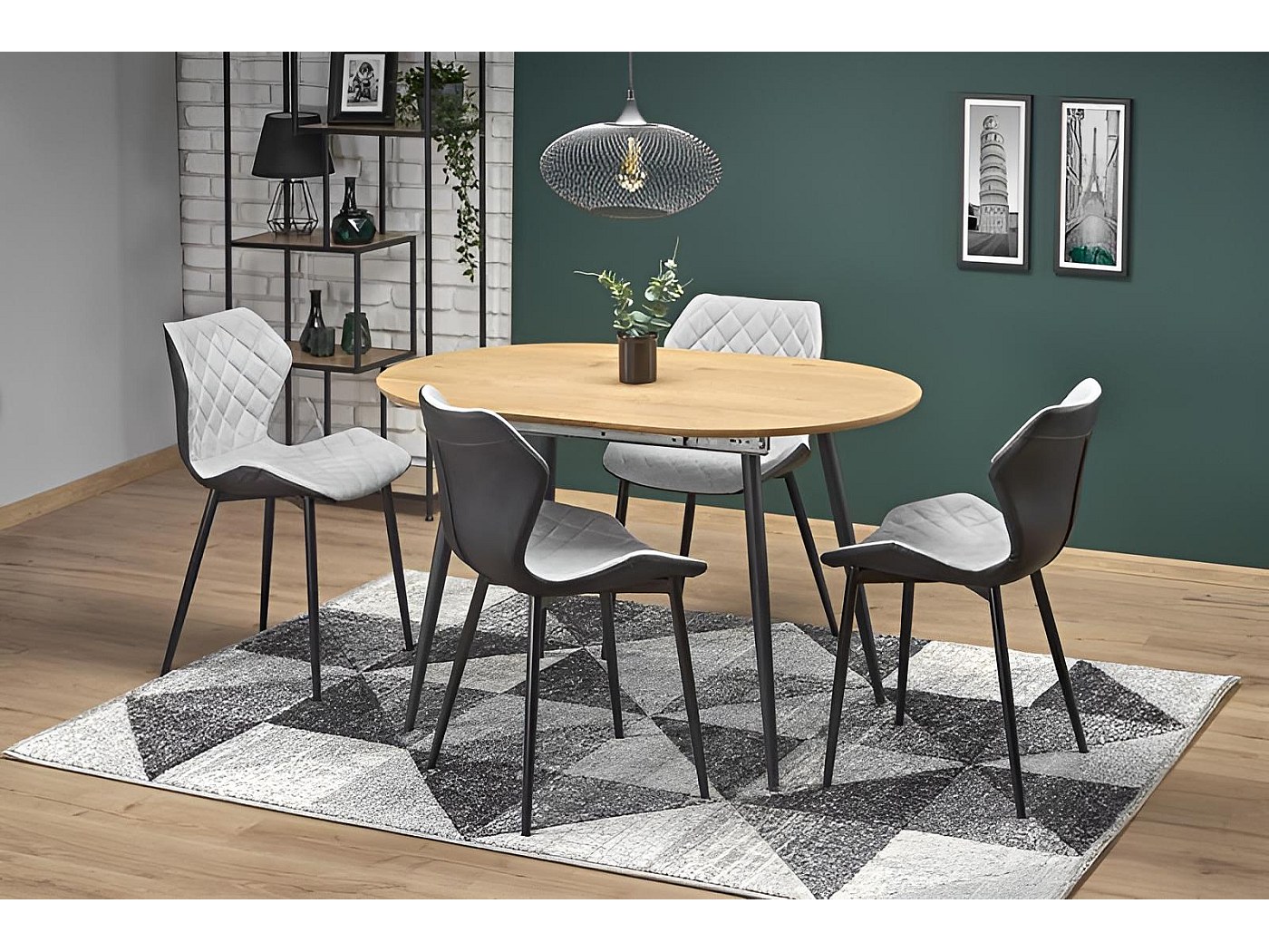 Boraam Colorado Tavolo Da Pranzo Rettangolare In Legno Di Gomma, Finitura Aspen Valley, Stile Shaker, Fino A 6 Posti - 4