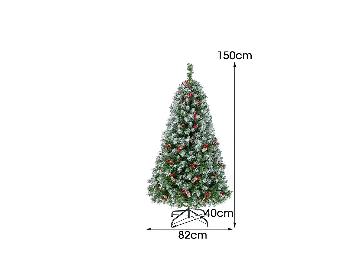 Sapin de Noël artificiel avec guirlande lumineuse LED, 150 cm