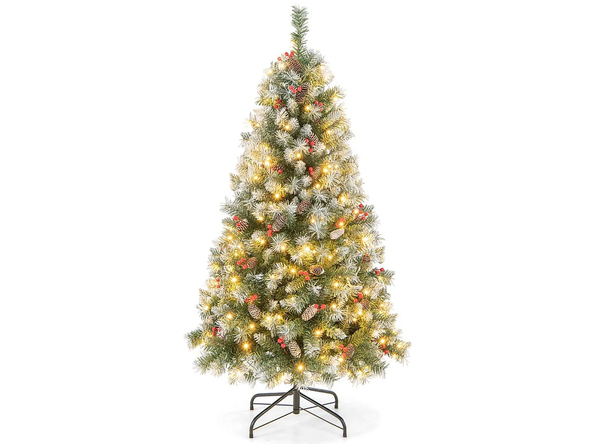 Sapin de Noël artificiel avec guirlande lumineuse LED, 150 cm